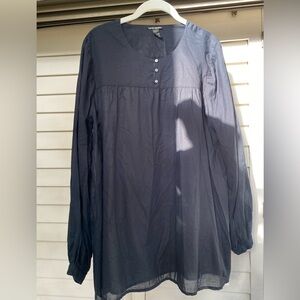 Lucky🍀Brand Black Cotton Lawn Poets Shirt Size L